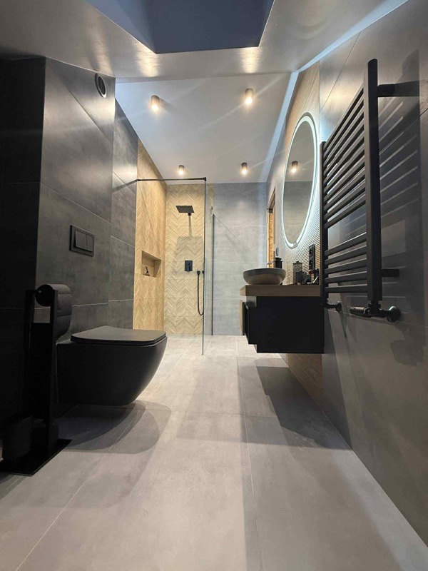 Nowoczesna łazienka po remoncie Toruń - K&S Budownictwo